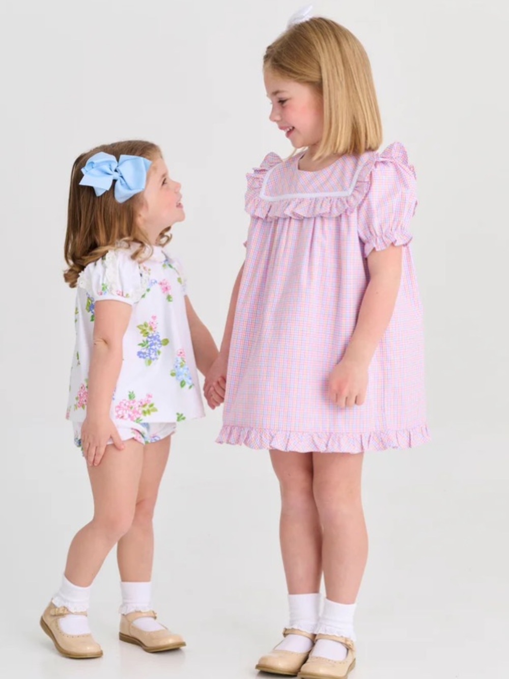 Beaufort Bonnet Company Debbie Dress Woodstock Park Plaid Worth Avenue White 3T